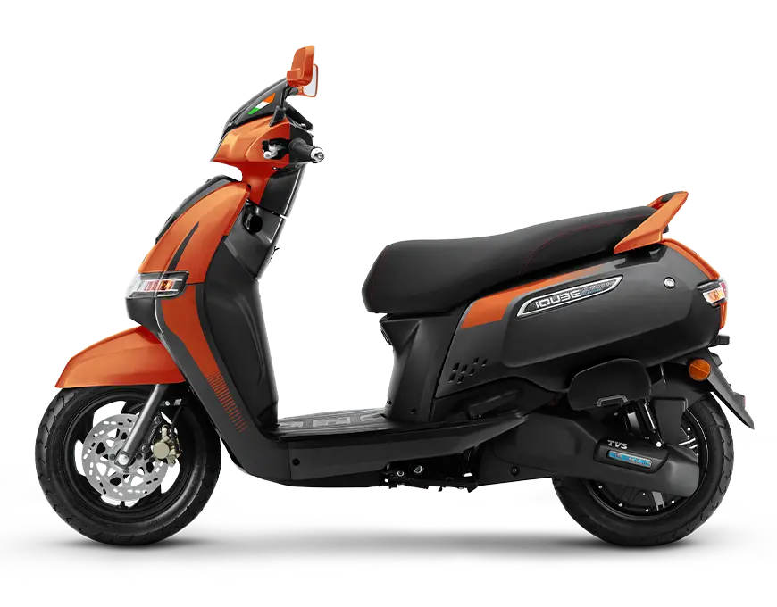 TVS iQube Electric Scooter Celebration Orange Colour Left Side View